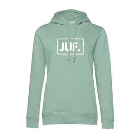 Pastel mint JUF. Hoodie klas