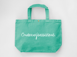 Mint ONDERWIJSASSISTENT. Canvas shopper Krijt (Dubbelzijdig)