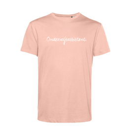 Pastel roze ONDERWIJSASSISTENT. Heren Shirt Krijt