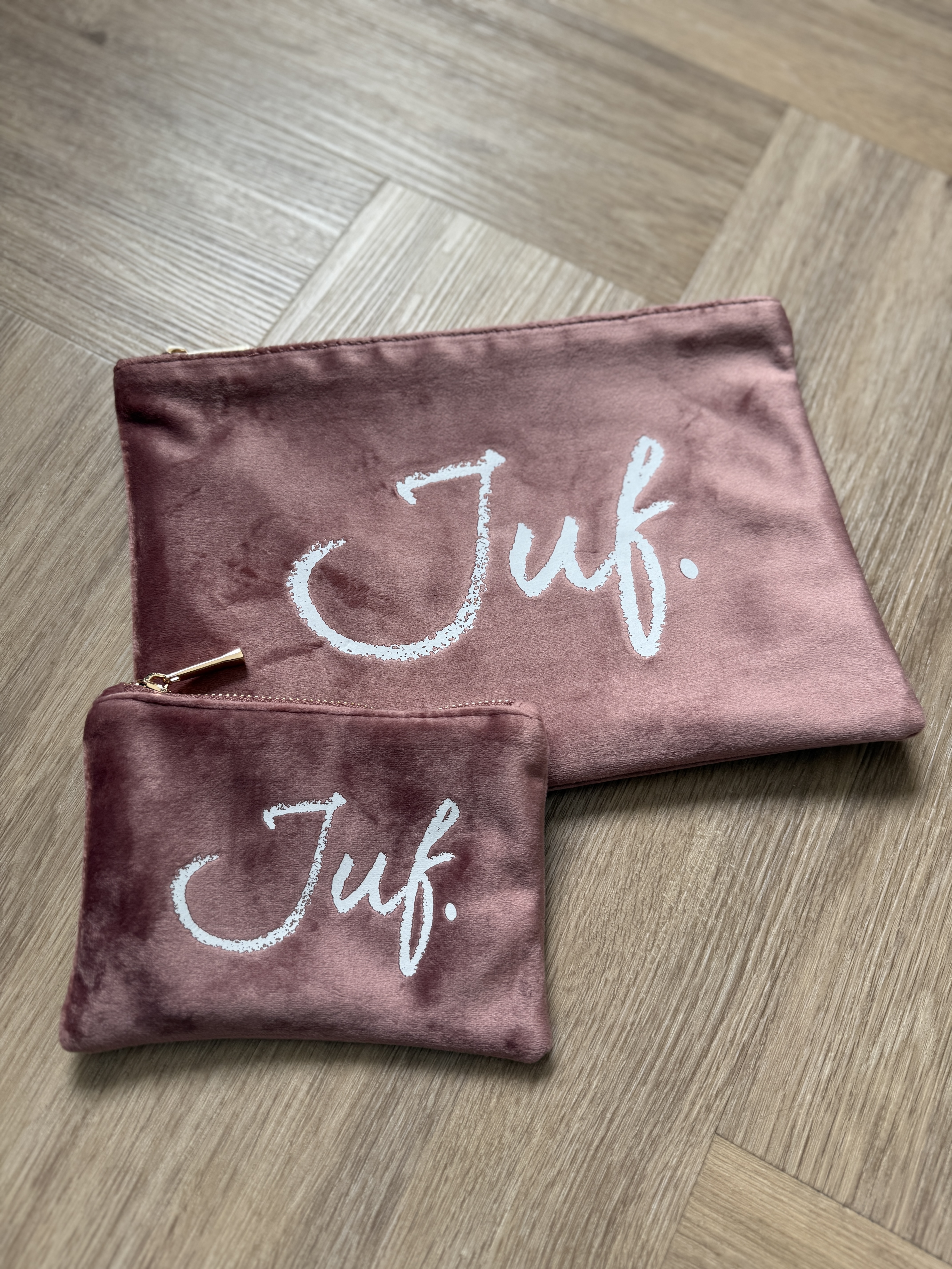 Zachtroze JUF. Velvet Etui Krijt Klein