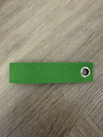 Groen JUF. Vilten Sleutelhanger Krijt