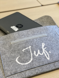 Lichtgrijs JUF. Vilten Laptop Hoes Krijt tot 15,6 inch