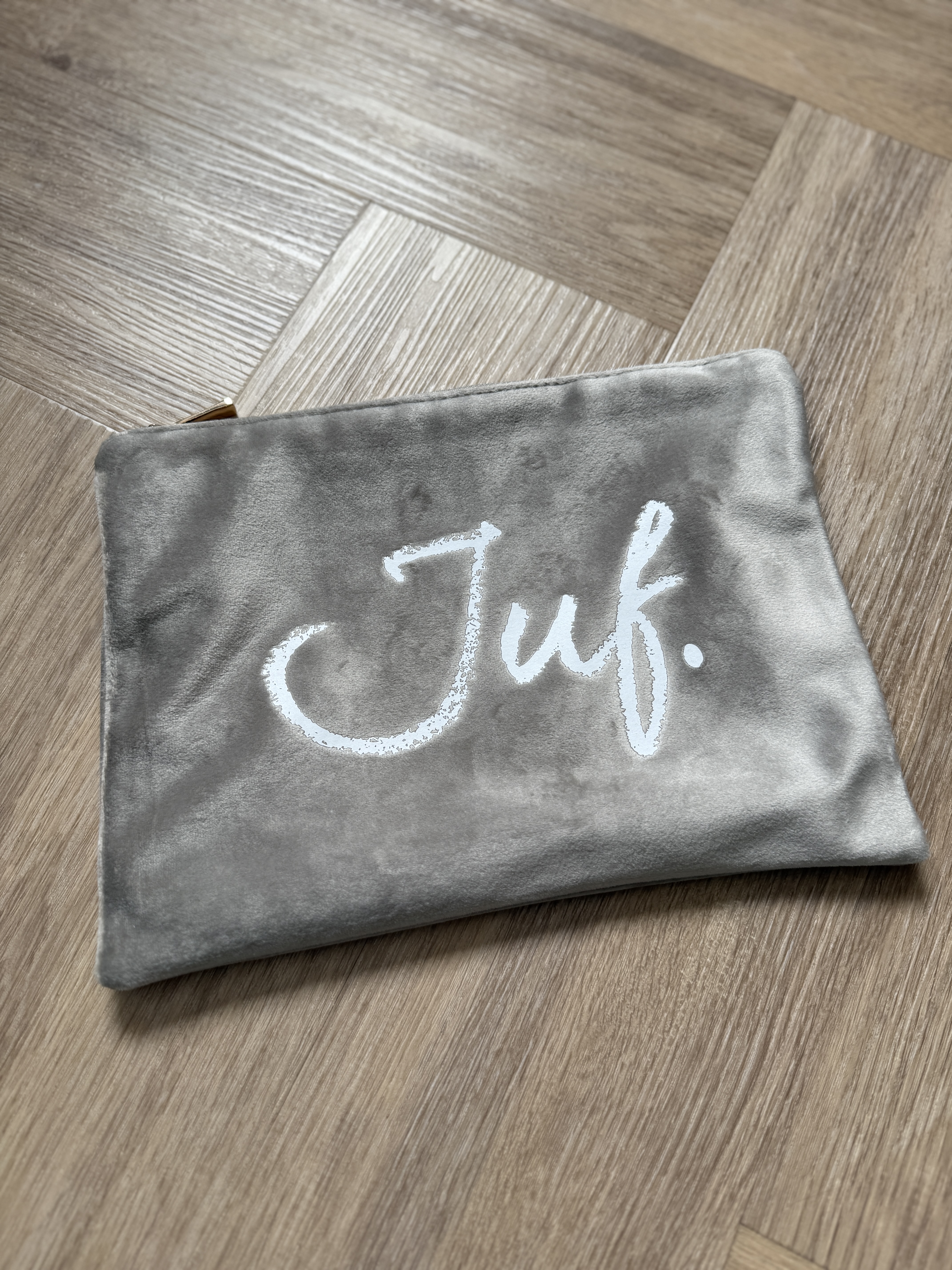 Zilvergrijs JUF. Velvet Etui Krijt Groot