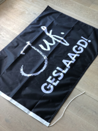 Zwart JUF. Geslaagd Vlag Krijt