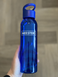 Blauw MEESTER. Waterfles Klas