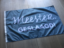 Blauw MEESTER. Geslaagd Vlag Krijt