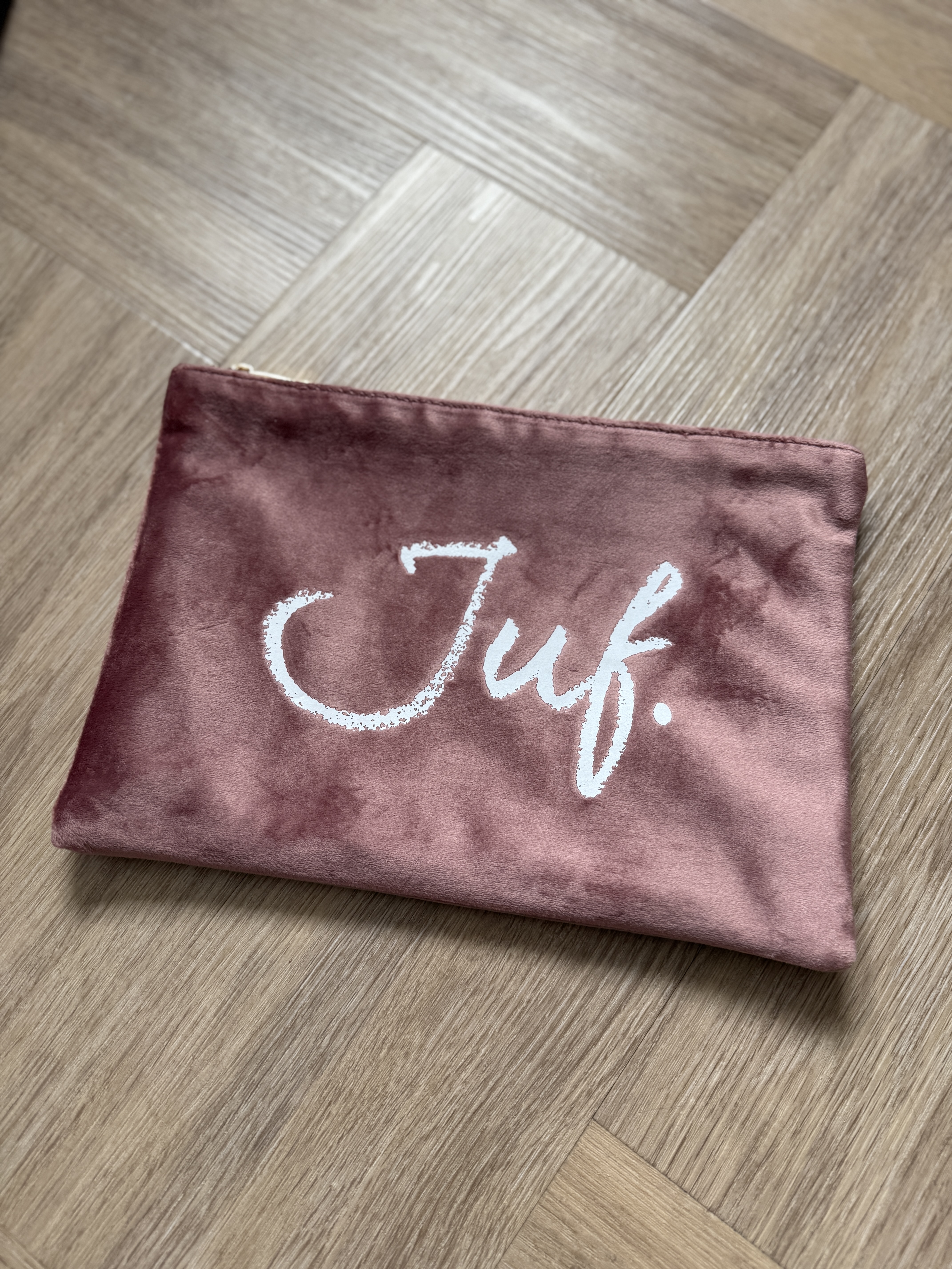 Zachtroze JUF. Velvet Etui Krijt Groot