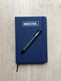 Donkerblauw MEESTER. Notitieboekje Klas