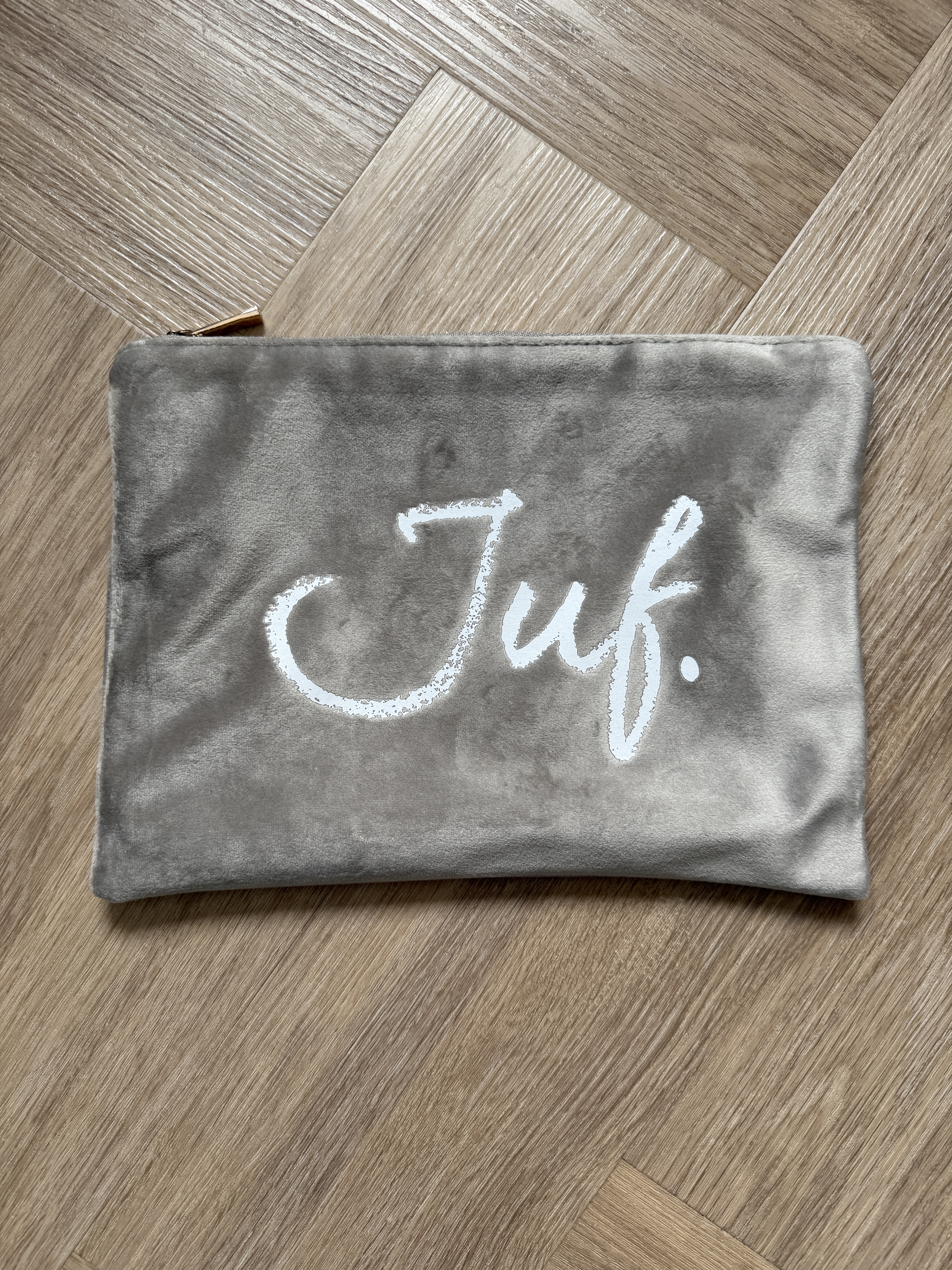 Zilvergrijs JUF. Velvet Etui Krijt Groot