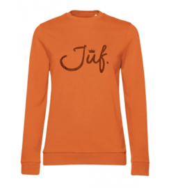 Oranje JUF. Ladyfit Sweater Krijt met glitter Oranje