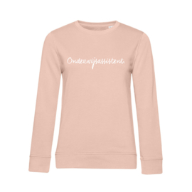 Pastel roze ONDERWIJSASSISTENT. Dames Sweater Krijt