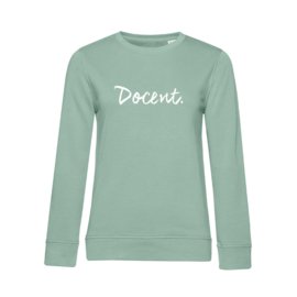 Pastel mint DOCENT. Dames Sweater Krijt