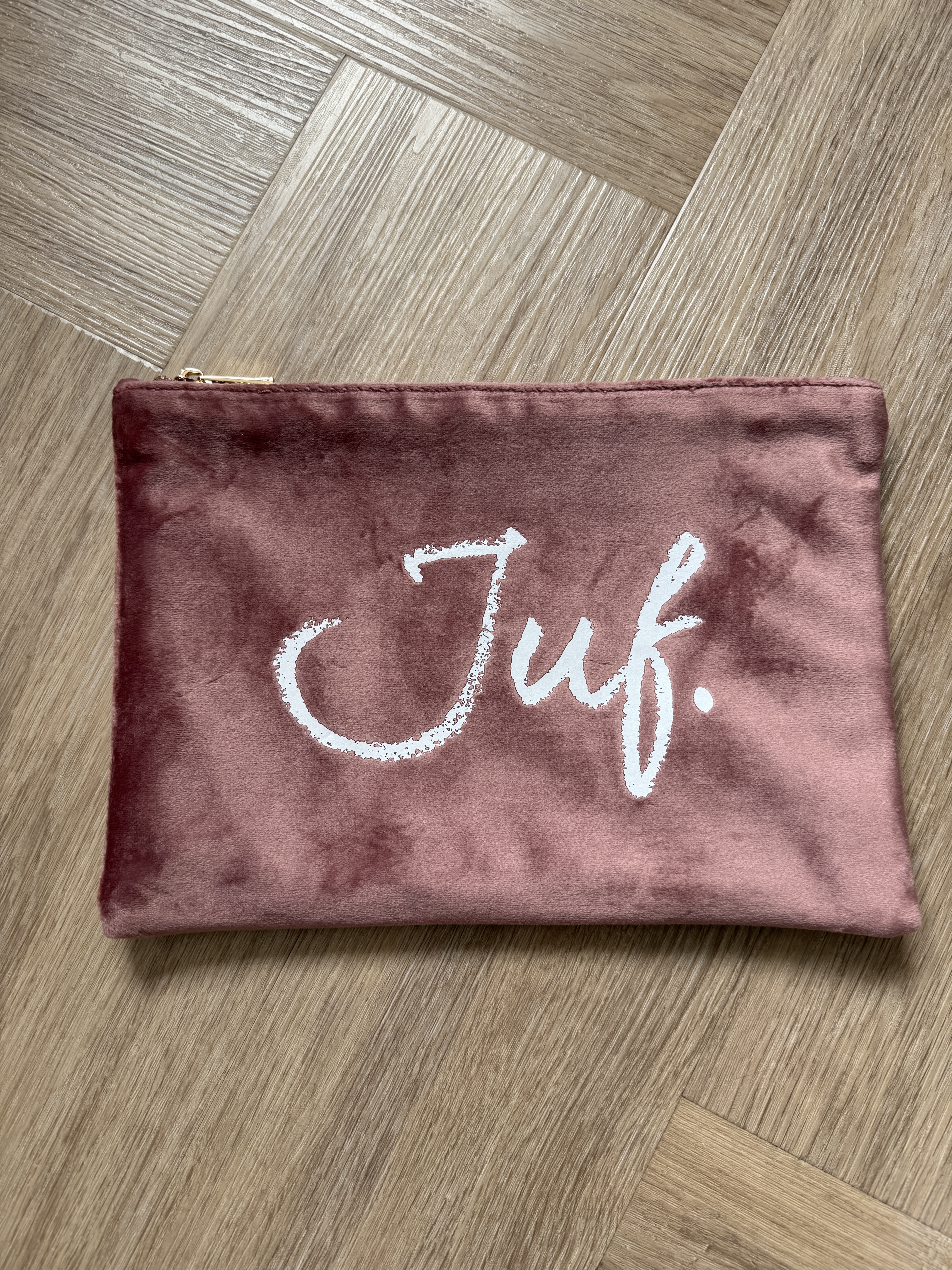 Zachtroze JUF. Velvet Etui Krijt Groot