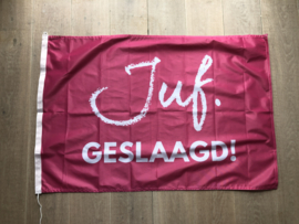 Fuchsia JUF. Geslaagd Vlag Krijt