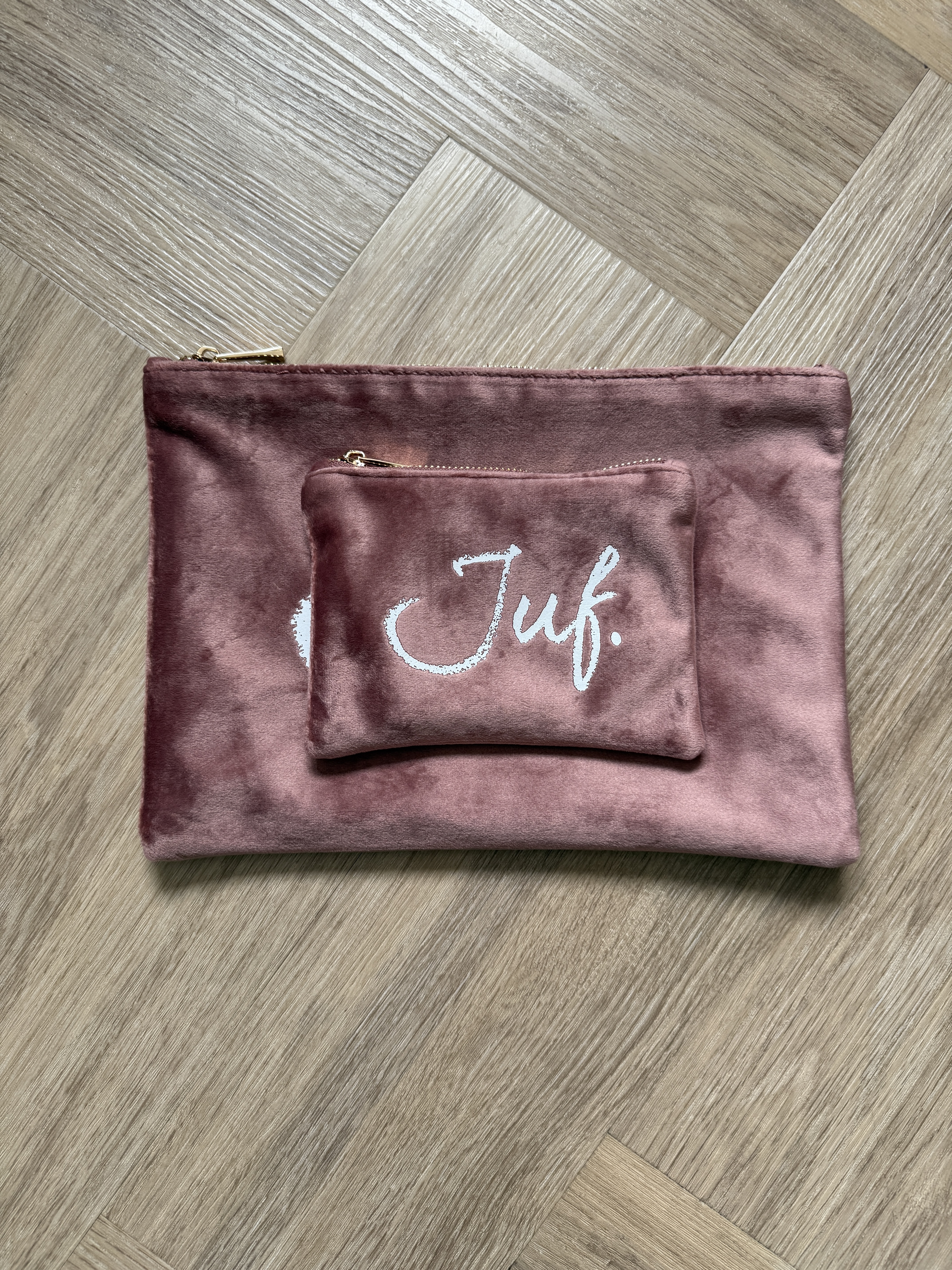 Zachtroze JUF. Velvet Etui Krijt Klein