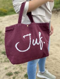 Bordeaux JUF. Canvas shopper Krijt (Dubbelzijdig)