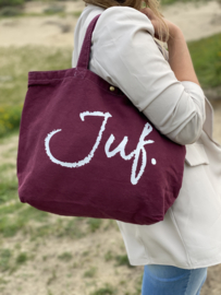 Bordeaux JUF. Canvas shopper Krijt (Dubbelzijdig)