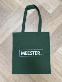 Flessengroen MEESTER. katoenen tas Klas