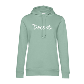 Pastel mint DOCENT. Dames Hoodie krijt