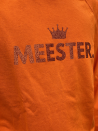 Oranje MEESTER. Lightweight Sweater Klas met glitter Oranje