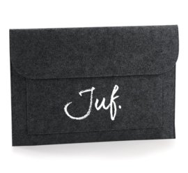 Donkergrijs JUF. Vilten Laptop Hoes Krijt tot 15,6 inch