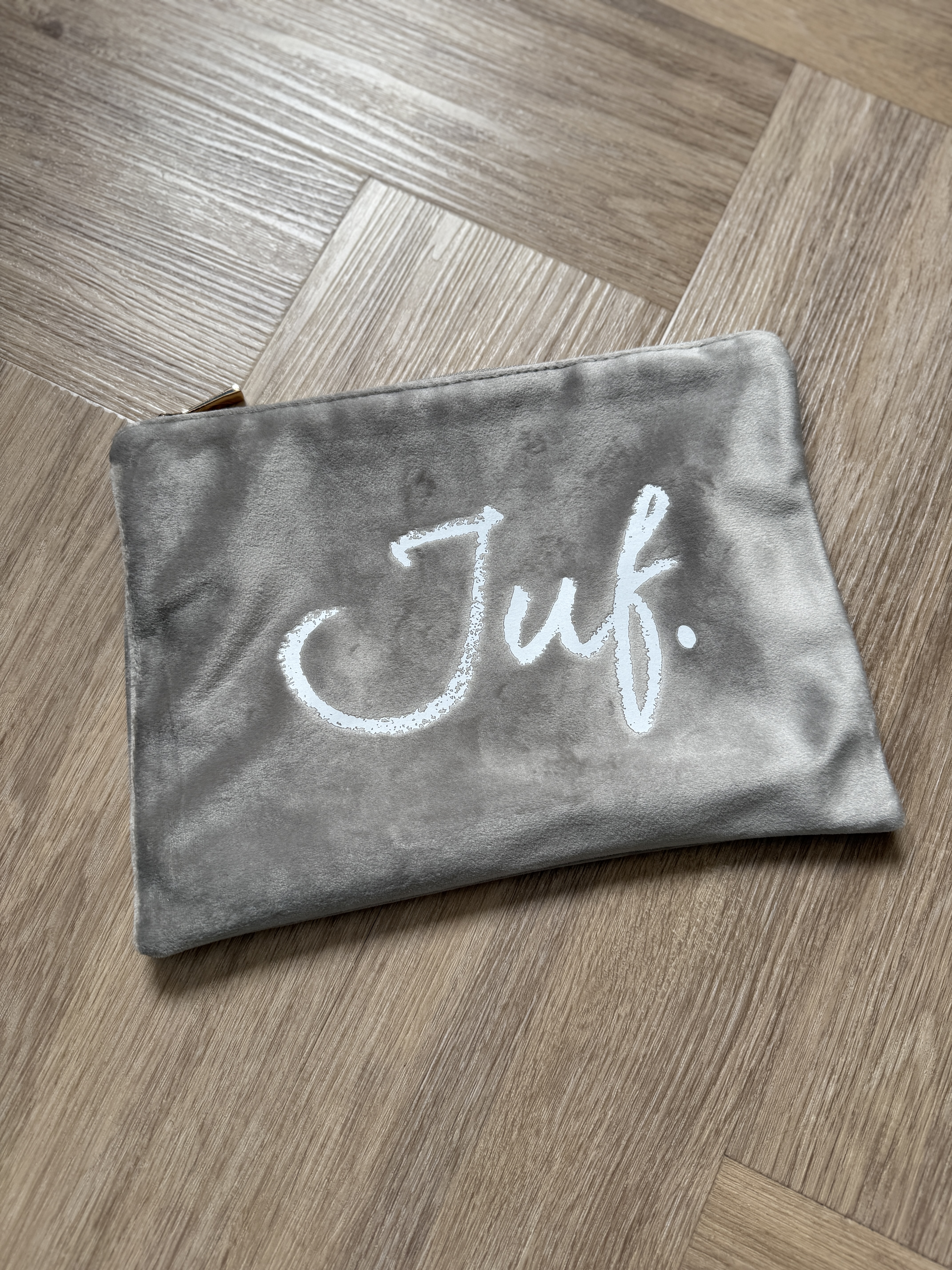 Zilvergrijs JUF. Velvet Etui Krijt Groot