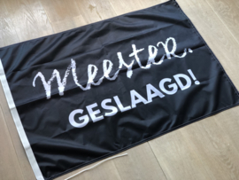 Zwart MEESTER. Geslaagd Vlag Krijt