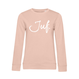 Pastel roze JUF. Sweater Krijt