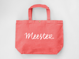 Peach MEESTER. Canvas shopper Krijt