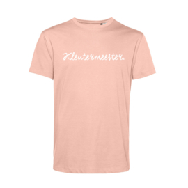 Pastel roze KLEUTERMEESTER. Shirt Krijt