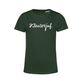 Flessengroen KLEUTERJUF. Shirt Ronde hals Krijt