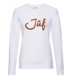 Wit JUF. Ladyfit Sweater Krijt met glitter Oranje