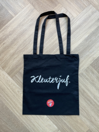 Zwart KLEUTERJUF. katoenen tas (Enkelzijdig)