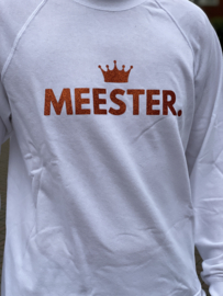 Wit MEESTER. Lightweight Sweater Klas met glitter Oranje