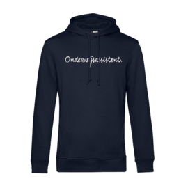 Donkerblauw ONDERWIJSASSISTENT. Heren Hoodie Krijt