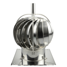 TURBOWENT Draaikap 150mm met draailager buiten de kap met bodemplaat