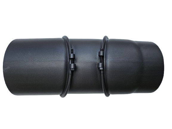 2 MM Ø 150 mm kachepijp bocht 90 º  met 3-delig (verstelbaar) - antraciet/grijs