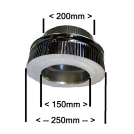 ISOTUBE Plus 5cm isolatie DWØ150-250mm Onderaansluitstuk  - zwart