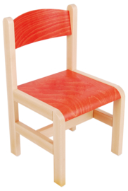 Houten stoel - oranje maat 1-3