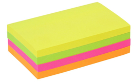 Memoblaadjes Quantore 76x127mm neon assorti 4 kleuren