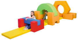 Foam kubus met gat 60x60cm - Geel