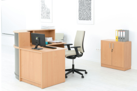 INTRATA bureaustoel met hoge rugleuning, zwart - beige