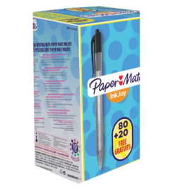 Balpen Paper Mate Inkjoy 100RT zwart medium 80+20 gratis