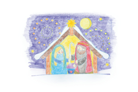 Stempel mega 12x8,5cm - Kerststal