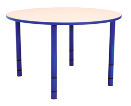 Ronde Quint-tafel 90 cm 40-58cm hoogte verstelbaar blauw