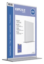 Kaarthouder OPUS 2 T-standaard A4 staand acryl