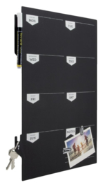 Krijtbord securit silhouette weekplanner zwart + 1 marker