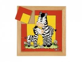 Puzzel zebra moeder/kind 9 dlg. 24x24 cm