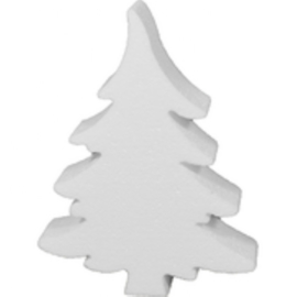 Tempex kerstboom 20 x 15 cm 5 stuks  - Wit
