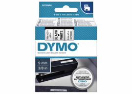 Labeltape Dymo 41913 D1 720680 9mmx7m zwart op wit